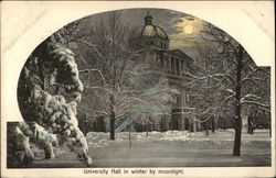 University Hall in Winter by Moonlight Ann Arbor, MI Postcard Postcard