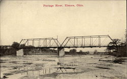 Portage River and Bridge Postcard