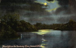 Moonlight on the Sandusky River Fremont, OH Postcard Postcard