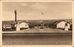 101 Hi-Way Auto Court Ukiah, CA Postcard Postcard