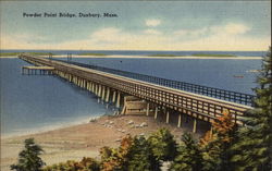 Powder Point Bridge Duxbury, MA Postcard Postcard