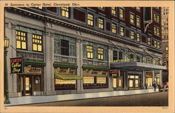 Entrance to Carter Hotel Cleveland, OH Postcard Postcard