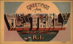 Greetings from Westerly, Rhode Island Postcard Postcard