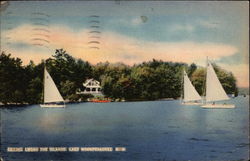 Skiing among the Islands Lake Winnipesaukee, NH Postcard Postcard