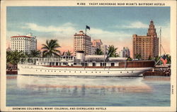 Yacht Anchorage near Bayfront Hotels Miami, FL Postcard Postcard