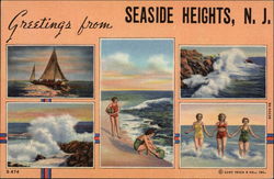 Greetings from Seaside Heights, N.J New Jersey Postcard Postcard