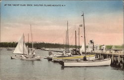 At the Yacht Club Dock, Shelter Island Heights New York Postcard Postcard