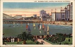 Rainbow Fleet, Lagoon Long Beach, CA Postcard Postcard