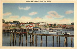 Rockland Harbor Maine Postcard Postcard