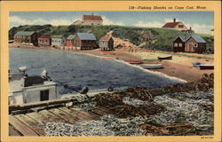 Fishing Shacks Cape Cod, MA Postcard Postcard