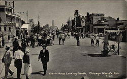 Midway Looking South - Chicago 1933 World's Fair 1933 Chicago World Fair Postcard Postcard