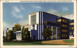 Administration Building as seen from Lake Michigan Chicago, IL 1933 Chicago World Fair Postcard Postcard