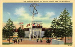 New York State Building with Statue of Excelsior 1939 NY World's Fair Postcard Postcard