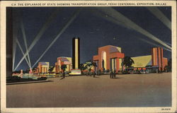 The Espalande of State Showing Transportation Group Dallas, TX Exposition Postcard Postcard