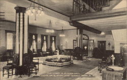 The Lobby in Burden Hall - Totem Lodge on Burden Lake Averill Park, NY Postcard Postcard