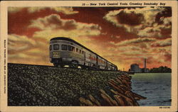 New York Central Train Crossing Sandusky Bay Railroad (Scenic) Postcard Postcard