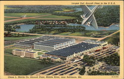 Glenn L. Martin Co. Aircraft Plant - Middle River Baltimore, MD Postcard Postcard