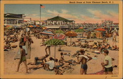 Beach Scene Point Pleasant Beach, NJ Postcard Postcard