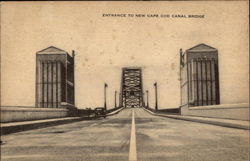 Entrance to New Cape Cod Canal Bridge Massachusetts Postcard Postcard