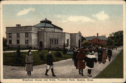 Elephant House and Walk, Franklin Park Boston, MA Postcard Postcard