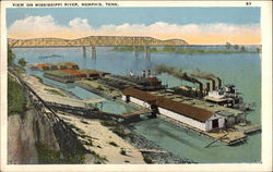 View on Mississippi River Memphis, TN Postcard Postcard