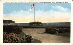 Putting Lawn and Driveway to Hotel New Ocean House and Puritan Hall Postcard