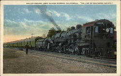 Mallet Engine - used in High Sierras, CA Postcard