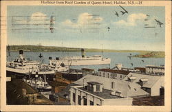 Queen Hotel - Harbour from Roof Garden Postcard