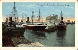 Foreign Vessels Docked at Galveston, Texas Postcard