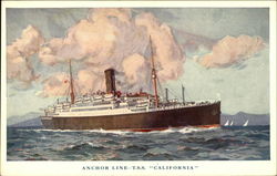 Anchor Line - T.S.S. "California" Steamers Postcard Postcard