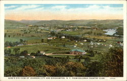 Bird's Eye View of Johnson City and Binghamton Postcard