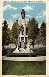 World War Soldier's and Sailor's Monument Postcard