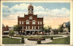 Central Fire Station and Park Postcard