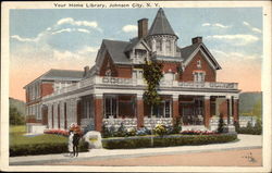 Your Home Library Johnson City, NY Postcard Postcard