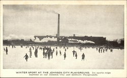 Winter Sport at the Johnson City Playground New York Postcard Postcard