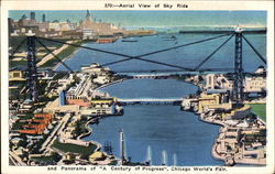 Aerial View of Sky Ride - Chicago World's Fair 1933 Chicago World Fair Postcard Postcard