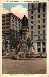 King Edward VII Monument Montreal, QC Canada Quebec Postcard Postcard