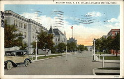 Military Walk, A. & M. College College Station, TX Postcard Postcard