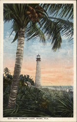 Old Cape Florida Light Miami, FL Postcard Postcard