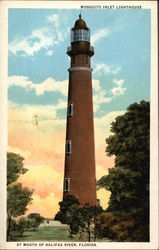 Mosquito Inlet Lighthouse at mouth of Halifax River Postcard