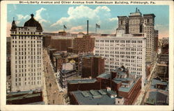 Liberty Avenue and Oliver Avenue from Rosenbaum Building Postcard