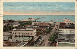 Central Ave., Looking East, Showing Yacht Basin St. Petersburg, FL Postcard Postcard