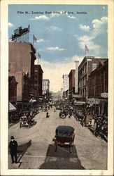 Pike Street, Looking East from 1st Avenue Seattle, WA Postcard Postcard