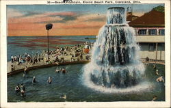 Beach Fountain, Euclid Beach Park Cleveland, OH Postcard Postcard