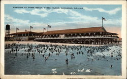 Pavillion at Tybee Beach, Tybee Island Savannah, GA Postcard Postcard