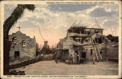 Indian Village, Santa Fe Grand Canyon Concession on "The Zone 1915 Panama-Pacific Exposition Postcard Postcard