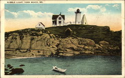 Nubble Light York Beach, ME Postcard Postcard