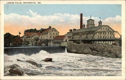 Lower Falls Brunswick, ME Postcard Postcard