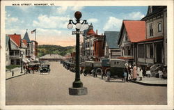 Main Street Newport, VT Postcard Postcard