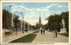 Boylston Street and Public Garden, Showing Subway Entrance Postcard